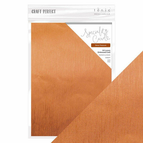 Tonic - Luxury Embossed Cardstock, Siena Treasure, A4, 5 arkkia