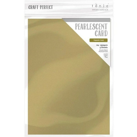Tonic - Helmiäiskartonki, Majestic Gold, A4, 5ark