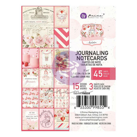 Prima Marketing - Strawberry Milkshake, Journaling Notecards, 3