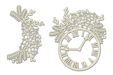Fabrika Decoru - Clock with Mistletoe, Kartonkileikesetti