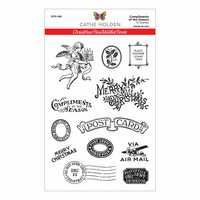 Spellbinders - Cathe Holden Christmas Fleamarket Finds, Compliments of the Season, Leimasetti