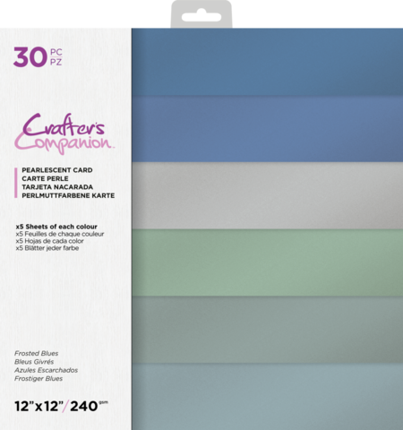 Crafter's Companion - Frosted Blues Pearlescent Cardstock, 12