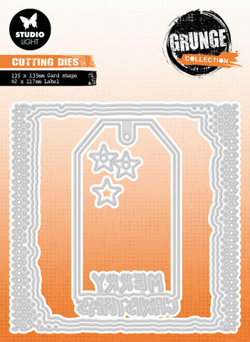 Studio Light - Grunge Collection Card Shape & Label, Stanssisetti
