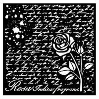 Stamperia - Rose Parfum Manuscript with Rose, 18x18cm, Sapluuna