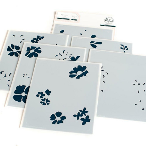 Pinkfresh Studio - Floral Border, Kerrossapluunasetti