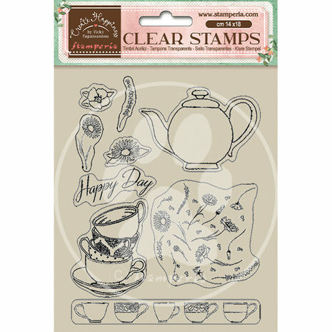 Stamperia - Create Happiness Welcome Home Cups, Leimasetti