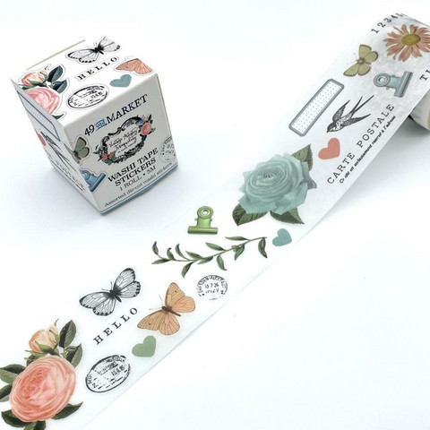 49 And Market - Vintage Artistry Tranquility, Washi Sticker Roll
