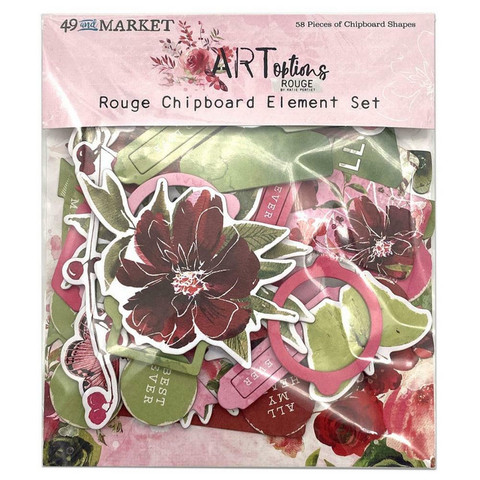 49 And Market - ARToptions Rouge Chipboard Set, 58osaa