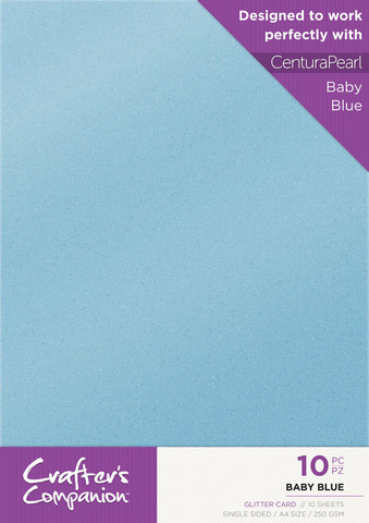 Crafter`s Companion - Baby Blue Glitter Card, A4, 10 arkkia
