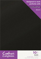 Crafter`s Companion - Black Glitter Card, A4, 10 arkkia