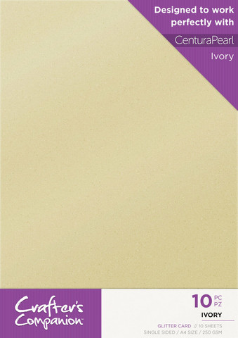 Crafter`s Companion - Ivory Glitter Card, A4, 10 arkkia
