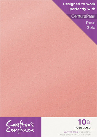 Crafter`s Companion - Rose Gold Glitter Card, A4, 10 arkkia
