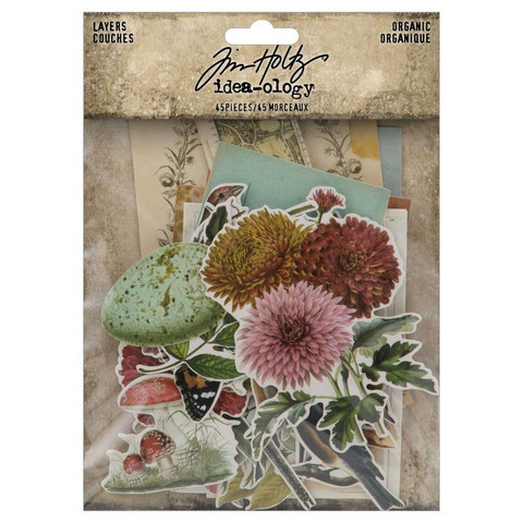 Tim Holtz - Idea-Ology Layers Organic Die-cuts, 45 kpl