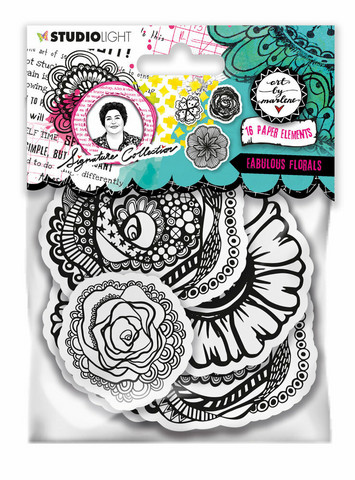 Art by Marlene - Paper Elements Fabulous Florals, 16 kpl