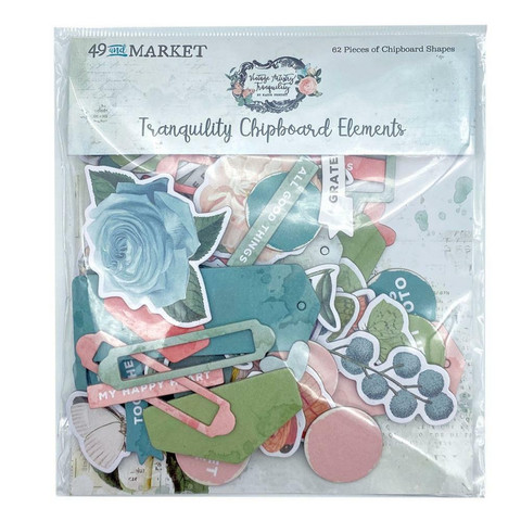 49 And Market - Vintage Artistry Tranquility Chipboard Set, 62osaa
