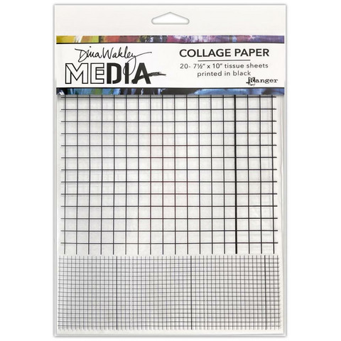 Dina Wakley Media - Collage Tissue Paper, Grid, 20 arkkia