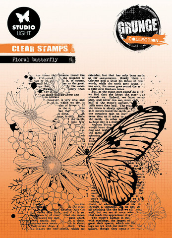 Studio Light - Grunge Collection Floral Butterfly, Leima
