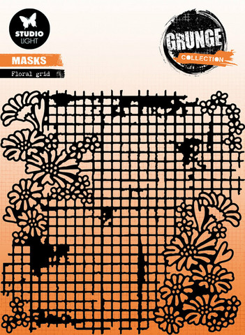 Studio Light - Grunge Collection Floral Grid, Sapluuna