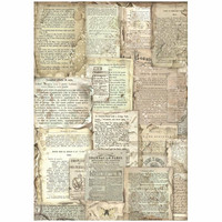 Stamperia - Vintage Library Paper Book Pages, Rice Paper, A4