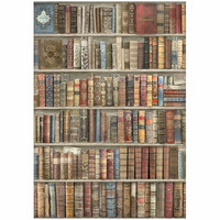 Stamperia - Vintage Library Bookcase, Rice Paper, A4