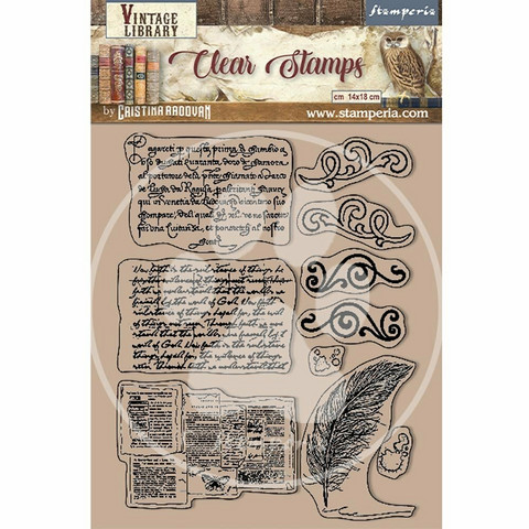 Stamperia - Vintage Library Calligraphy, Leimasetti