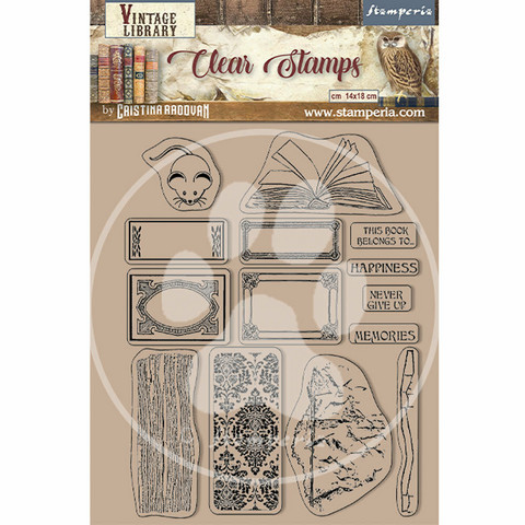 Stamperia - Vintage Library Labels, Leimasetti