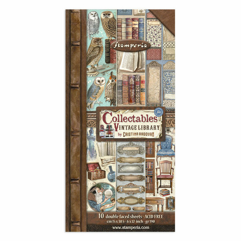 Stamperia - Vintage Library, Paper Pack 6