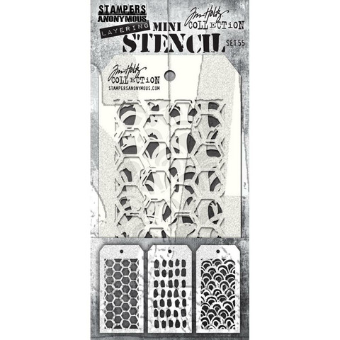 Tim Holtz - Layered Stencil Set, 3osaa, Set #55