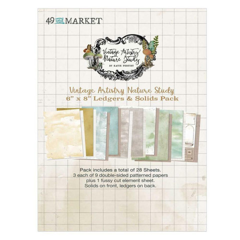 49 And Market - Vintage Artistry Nature Study Ledgers & Solids, Paperikko 6''x8'', 28sivua