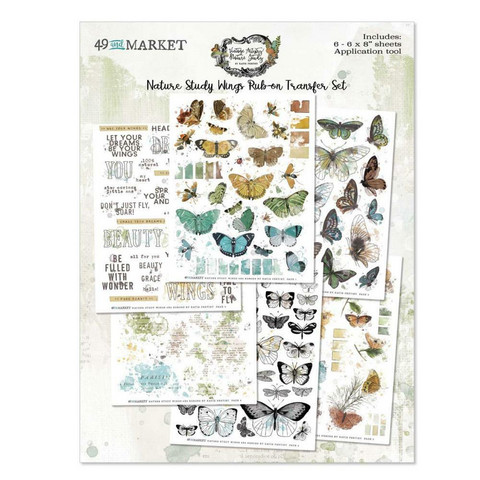 49 and Market - Vintage Artistry Nature Study Wings Rub-Ons 6