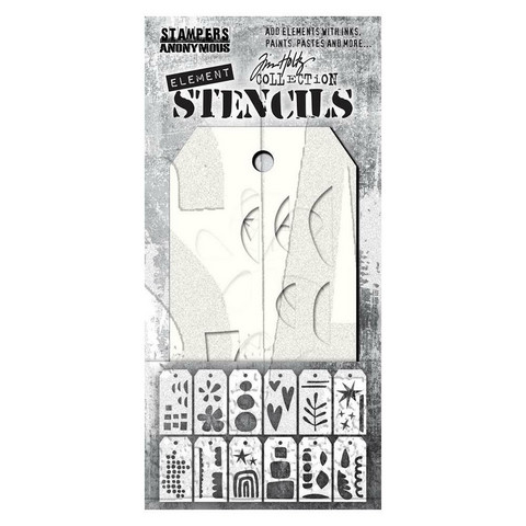 Tim Holtz - Element Stencil Set, 12osaa, Everyday Art