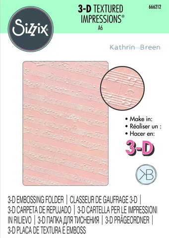 Sizzix - 3D Musical Notes, Kohokuviontitasku