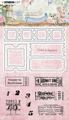 Studio Light - Jenine's Romantic Moments Ticket to Happiness, Leima- ja stanssisetti