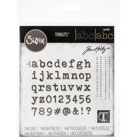 Sizzix - Thinlits Dies By Tim Holtz, Tiny Type Lower, Stanssisetti
