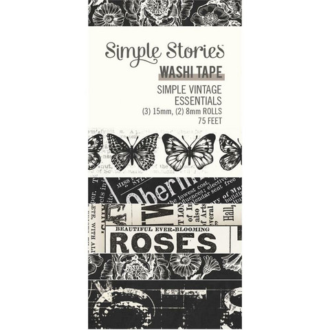 Simple Stories - Simple Vintage Essentials, Washi Tape, 5rullaa