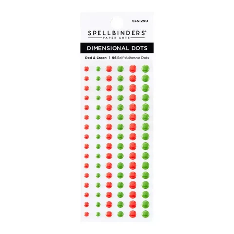 Spellbinders - Enamel Dots, Red & Green, 96kpl