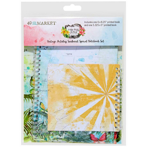 49 And Market - Vintage Artistry Sunburst Spiral Notebook Set, 2kpl