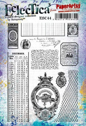 PaperArtsy - E³ Scrapcosy 44, Leimasetti, A5