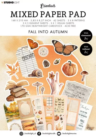 Studio Light - Fall Into Autumn Mixed Paper Pad, A5, Paperikko