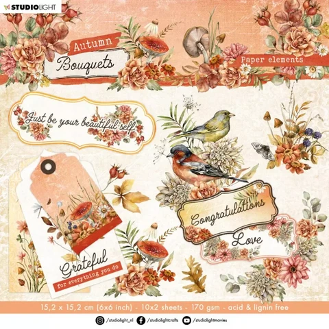 Studio Light - Autumn Bouquets Die-Cut Block, Leikekuvat