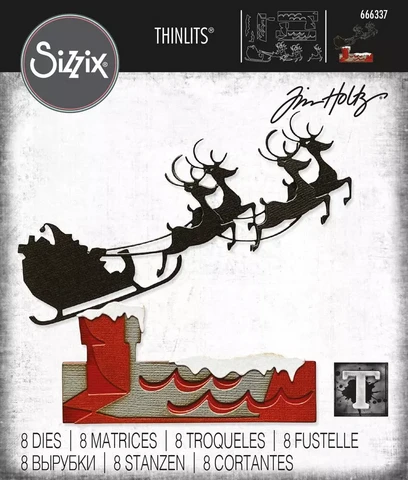 Sizzix - Thinlits Dies By Tim Holtz, Reindeer Sleigh, Stanssisetti