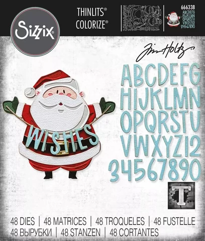 Sizzix - Thinlits Dies By Tim Holtz, Santa Greetings Colorize, Stanssisetti