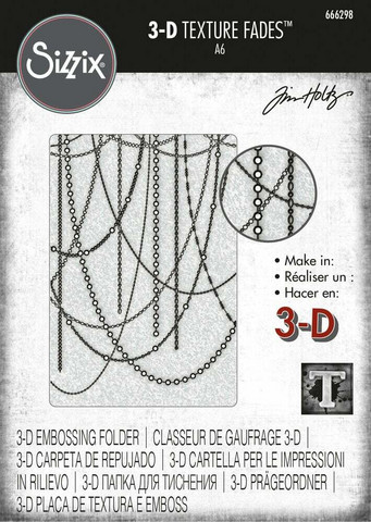 Sizzix - 3D Texture Fades By Tim Holtz Sparkle, Kohokuviointitasku