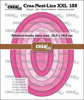 Crealies - Crea-Nest-Lies XXL Ovals with Wonky Lines, Stanssisetti