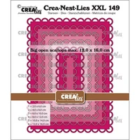 Crealies - Crea-Nest-Lies XXL Big Open Scalloped Rectangles, Stanssisetti