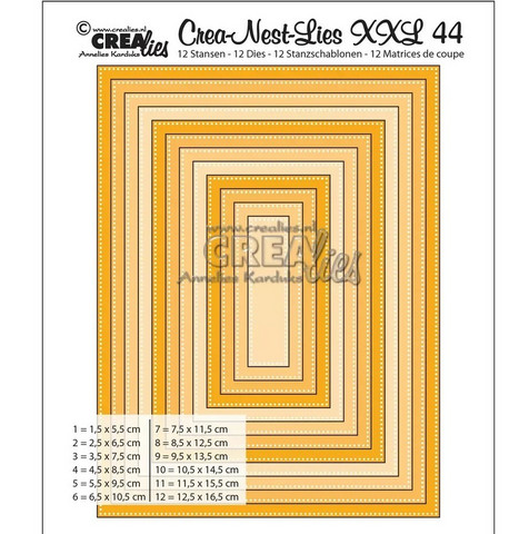 Crealies - Crea-Nest-Lies XXL Rectangles with Dots, Stanssisetti