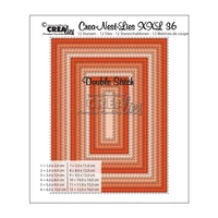 Crealies - Crea-Nest-Lies XXL Rectangles with Double Stitch Lines, Stanssisetti
