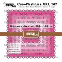 Crealies - Crea-Nest-Lies XXL Big Open Scalloped Squares, Stanssisetti