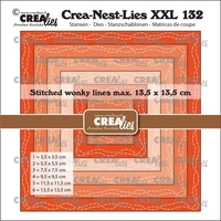 Crealies - Crea-Nest-Lies XXL Squares with Wonky Lines, Stanssisetti