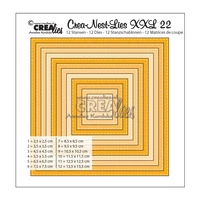 Crealies - Crea-Nest-Lies XXL Squares with Stitch Lines, Stanssisetti
